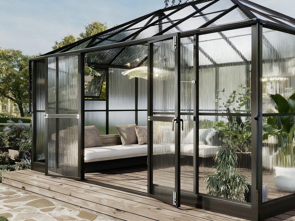 glass greenhouse, tempered glass greenhouse, glass greenhouses for sale
